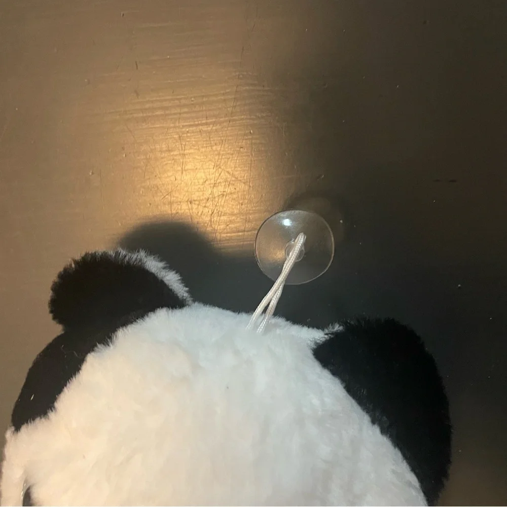 Plush Panda Toy with Cherry Accessory and stick cup to hang on window